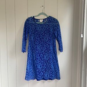 Anthropologie blue lace dress